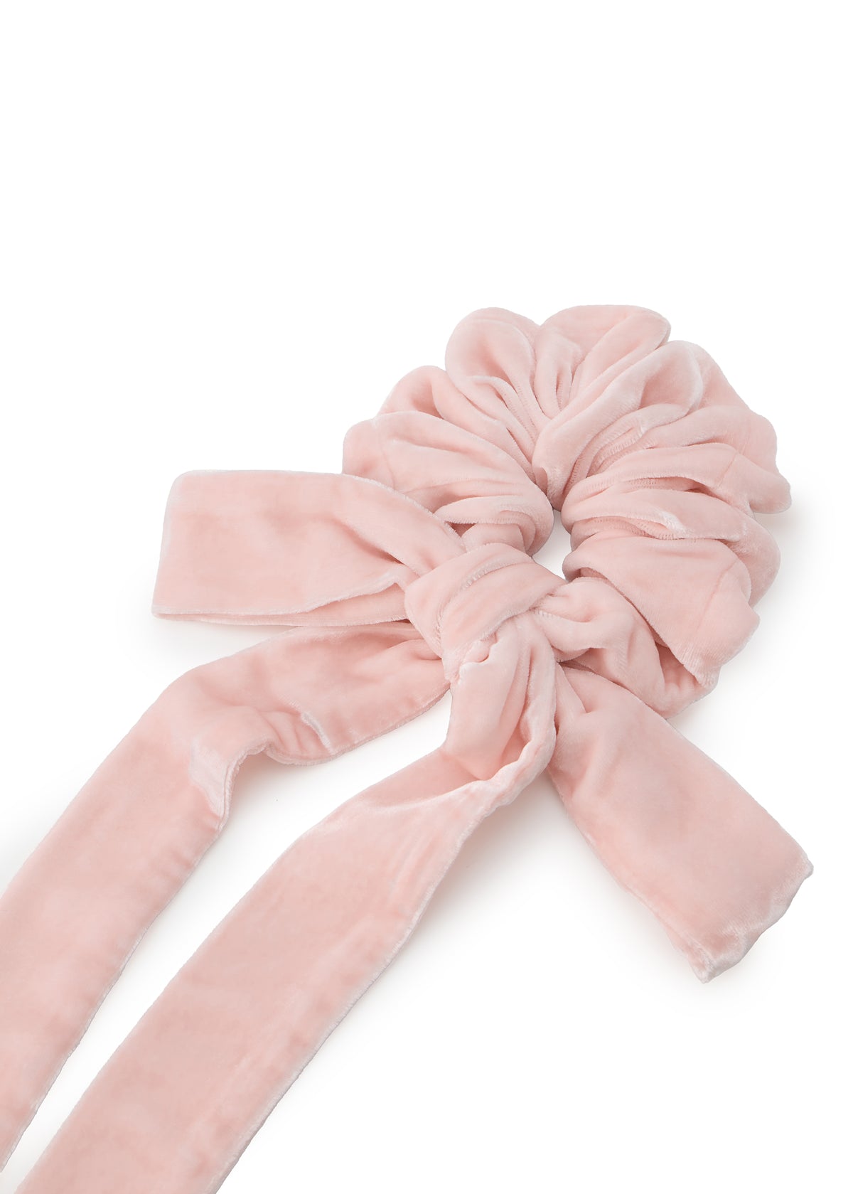 Olah Silk Velvet Ribbon Scrunchie - Pink