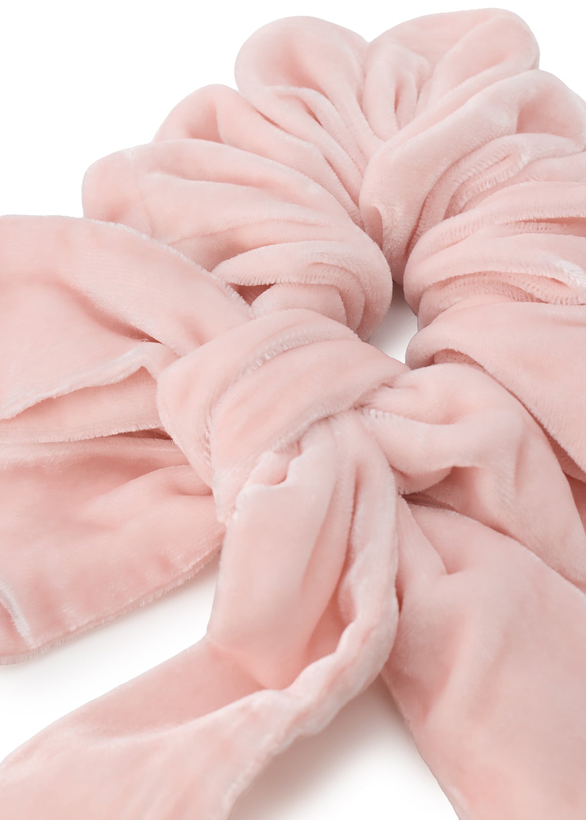 Olah Silk Velvet Ribbon Scrunchie - Pink