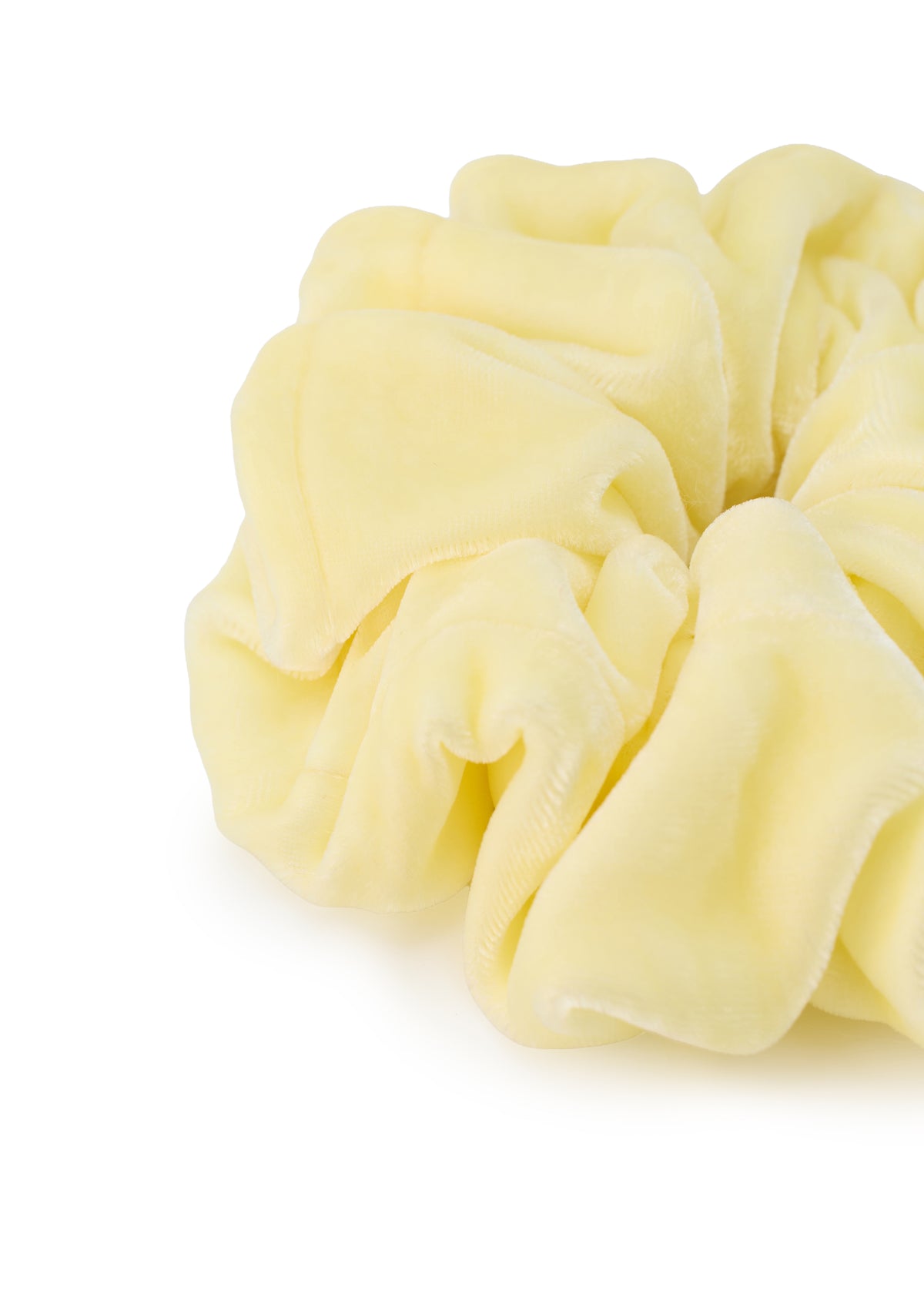 Olah Silk Velvet Ribbon Scrunchie - Yellow