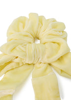 Olah Silk Velvet Ribbon Scrunchie - Yellow
