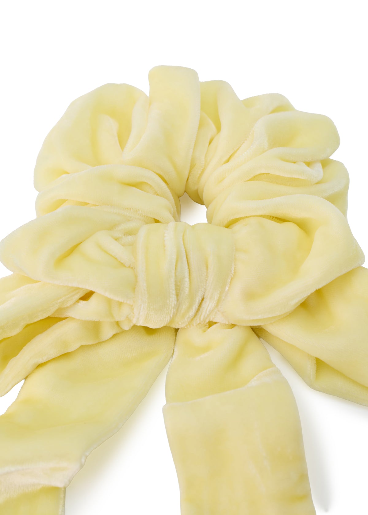 Olah Silk Velvet Ribbon Scrunchie - Yellow