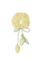 Lemon Silk Velvet Hair Tie Scrunchie - Yellow