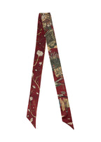 Shanghai Silk Skinny Scarf - Red