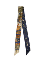 Shanghai Silk Skinny Scarf - Blue