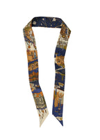 Shanghai Silk Skinny Scarf - Blue