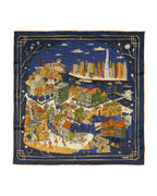 Shanghai Silk Square Scarf 26 - Blue