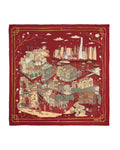 Shanghai Large Silk Square Scarf 35 - Red