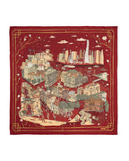 Shanghai Large Silk Square Scarf 35 - Red