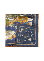 Shanghai Silk Square Scarf 26 - Blue
