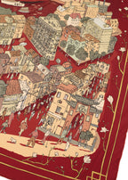 Shanghai Large Silk Square Scarf 35 - Red