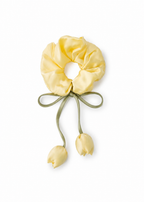 Tulip Silk Hair Tie Scrunchie - Lemon Mist