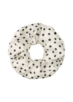 Petite Dot Silk Scrunchie - White