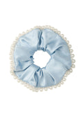 Pearl Glaze Silk Scrunchie - Iced Blue