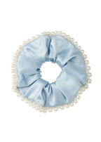 Pearl Glaze Silk Scrunchie - Iced Blue