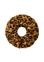 Leopard Silk Scunchie - Brown