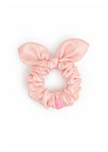Bunny Ear Silk Hair Tie Scrunchie - Pink