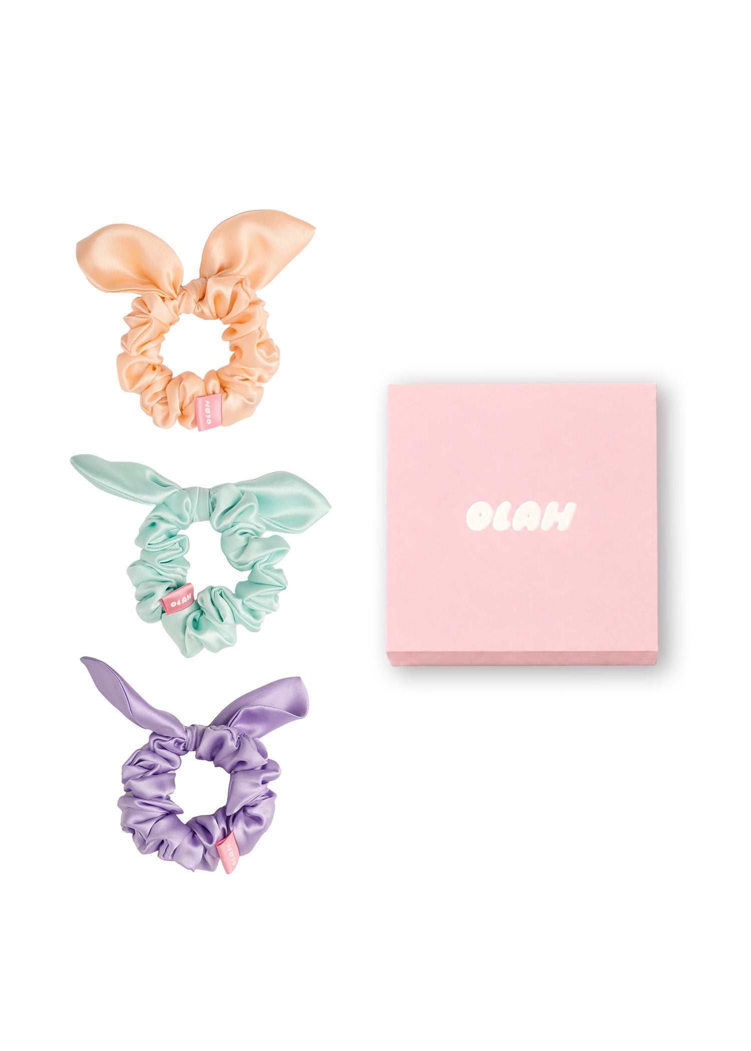 Bunny Ears Silk Scrunchie Trio Gift Set