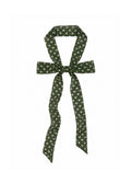Le Petit Dot Silk Hair Ribbon Scarf - Olive