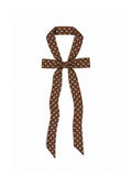 Le Petit Dot Silk Hair Ribbon Scarf - Truffle Brown