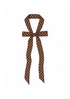 Le Petit Dot Silk Hair Ribbon Scarf - Truffle Brown