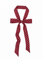 Le Petit Dot Silk Hair Ribbon Scarf - Bordeaux