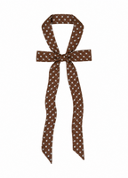 Le Petit Dot Silk Hair Ribbon Scarf - Truffle Brown