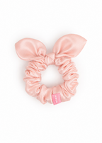 Bunny Ear Silk Hair Tie Scrunchie - Pink