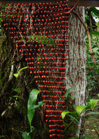Olah x Hakhu Ancestral Beaded Veil — Huayruro Flame