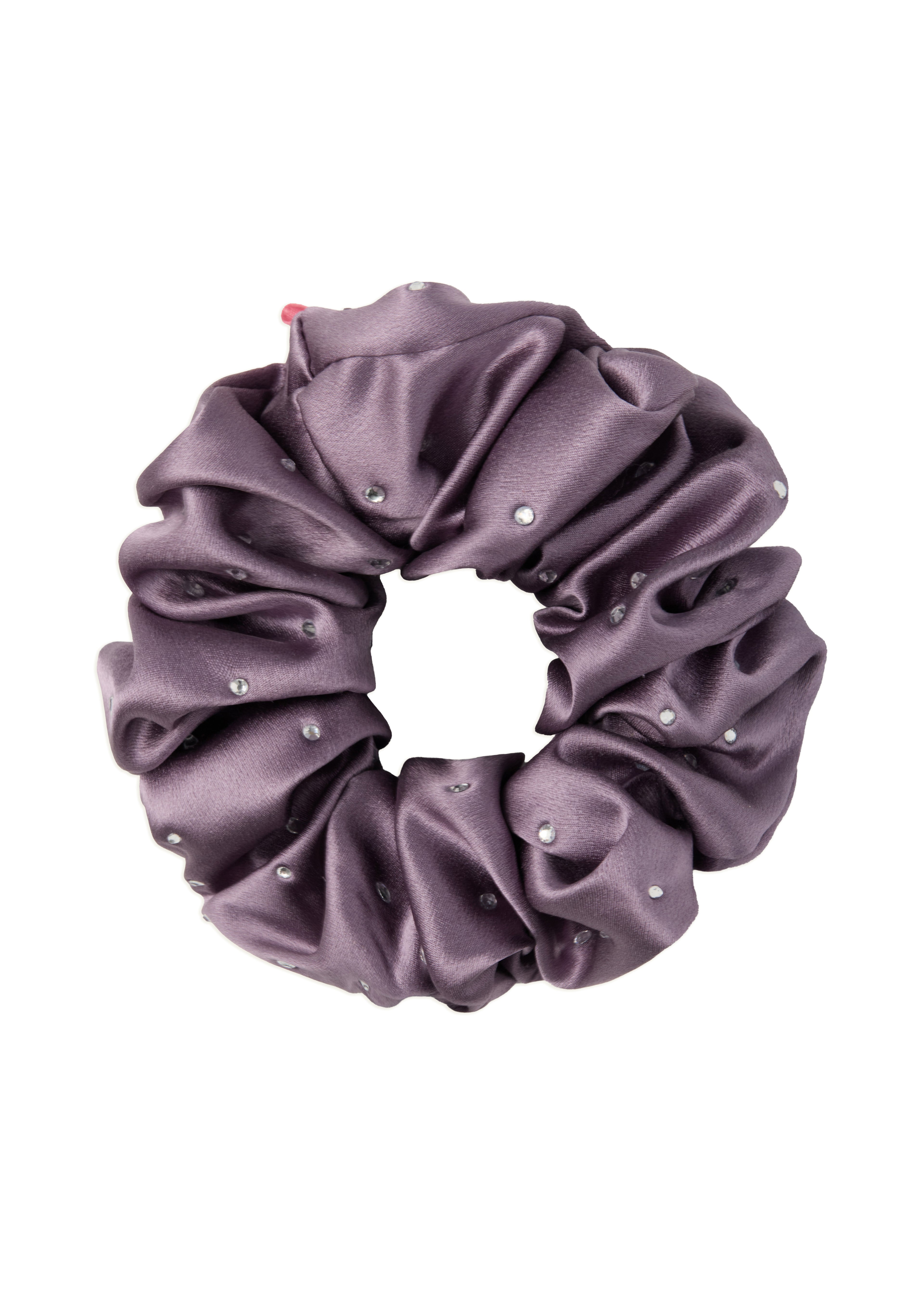 Crystal Twinkle Silk Scrunchie - Purple