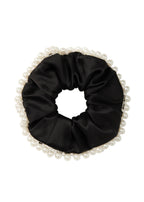 Pearl Glaze Silk Scrunchie - Black Sugar